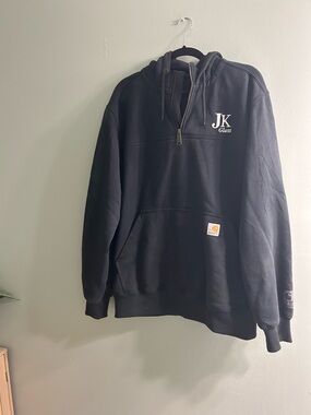 Carhartt 1/4 zip black hoodie sweater original fit rain defender